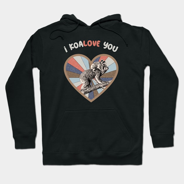 I koalove you - a retro vintage design Hoodie by Cute_but_crazy_designs